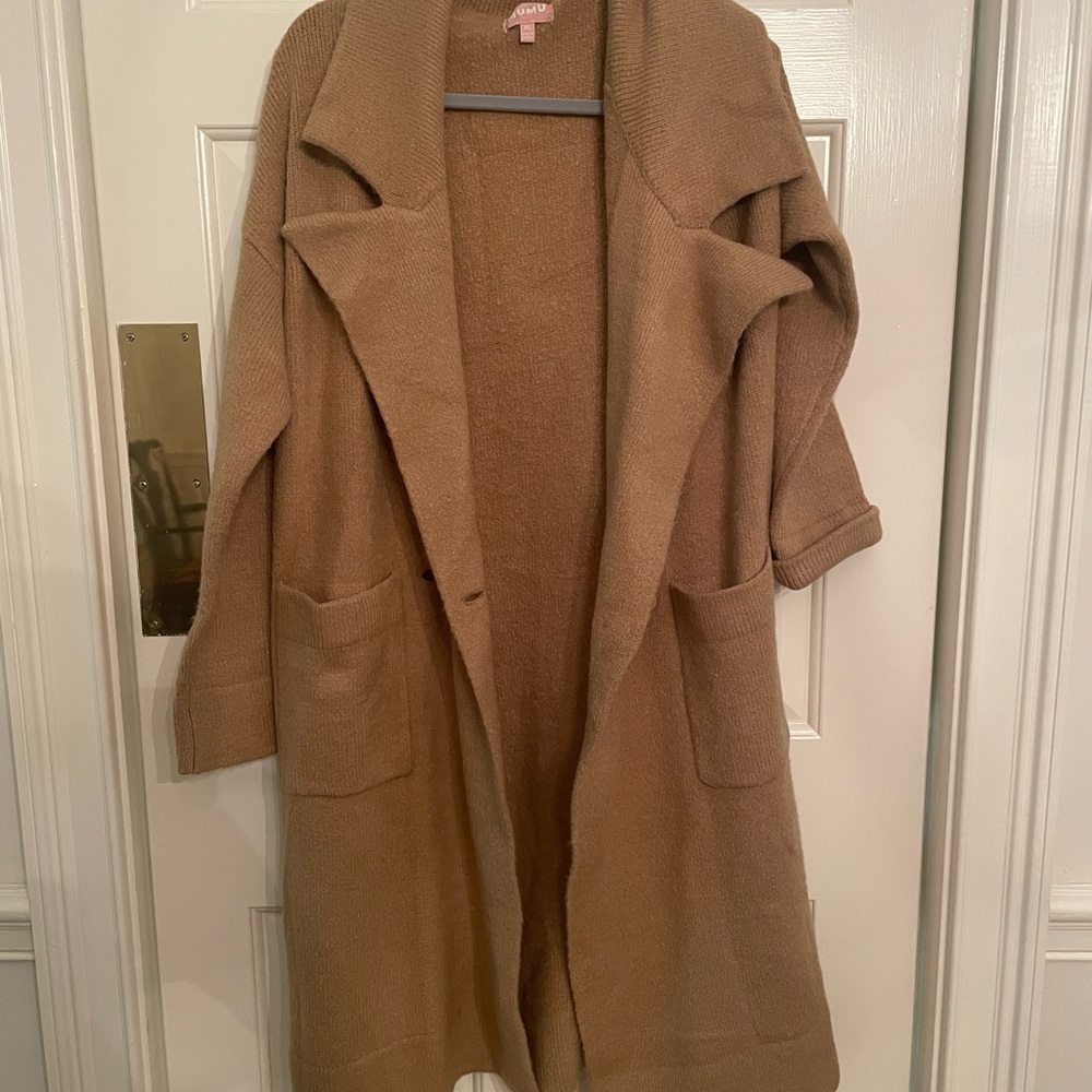Show Me Your MuMu Tan Cardigan Sweater